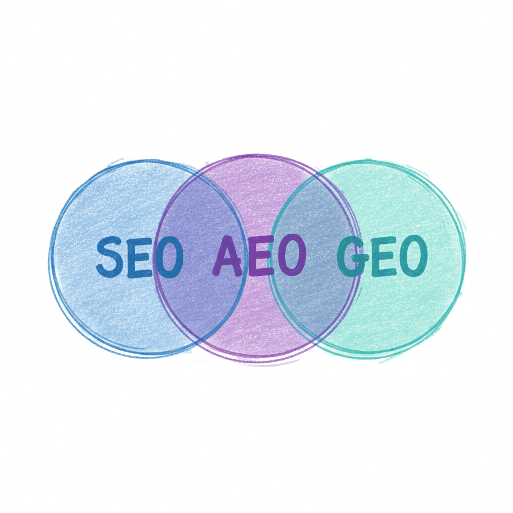 AEO vs SEO vs GEO — What's the Difference in 2026?
