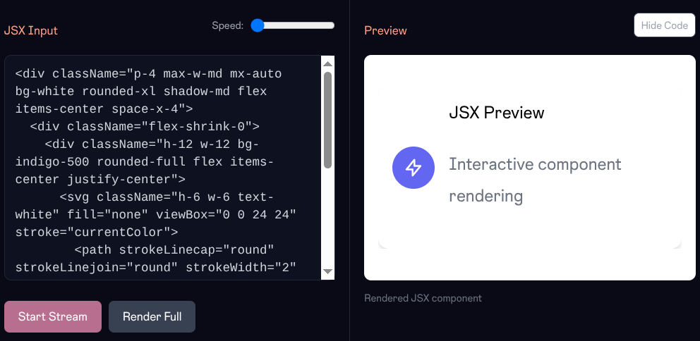 Interactive JSX Previewer for AI Coding Platforms